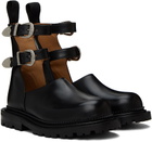 Toga Pulla Black Buckle Ankle Boots