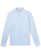 Brunello Cucinelli - Grandad-Collar Linen Shirt - Blue