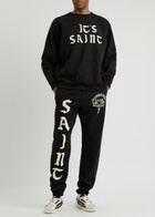 Saint Mxxxxxx It's Saint Printed Cotton Sweatpants Black