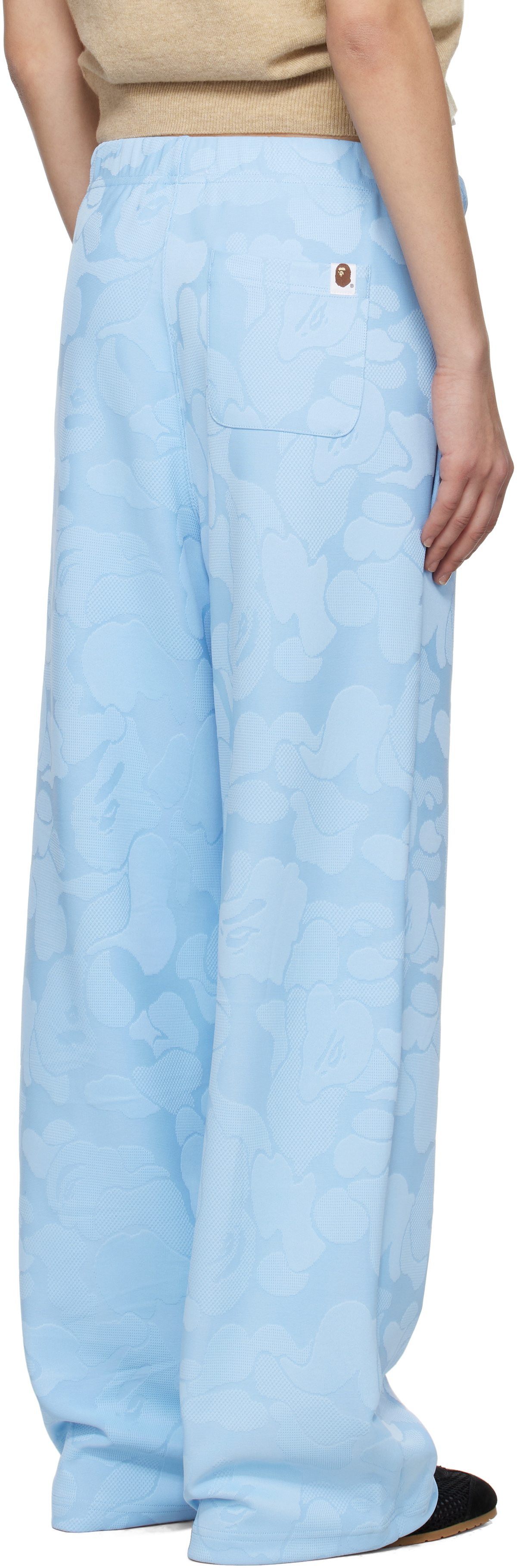 BAPE Blue Solid Camo Jacquard One Point Wide Lounge Pants
