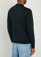 Fred Perry Logo-embroidered Fine-knit Cotton Jumper Navy