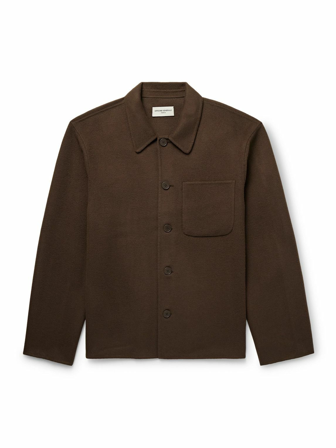 Officine Générale - Hamilton Slim-Fit Wool-Felt Overshirt - Brown