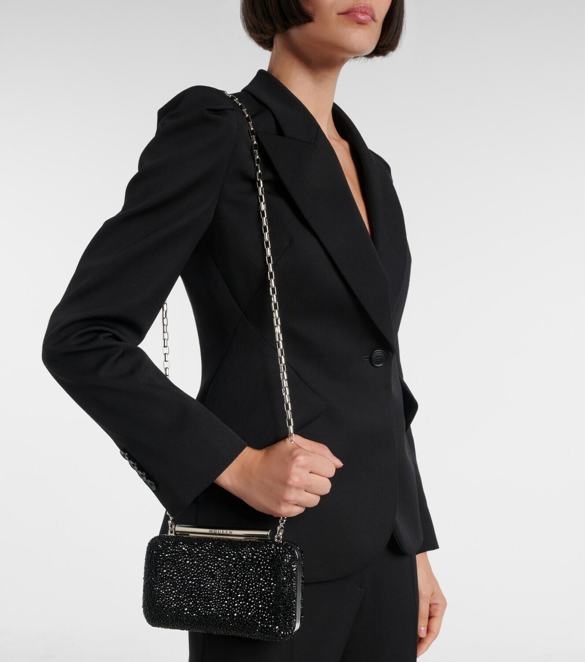 McQueen T-Bar Small embellished clutch