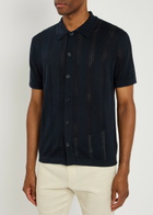 Lestrange Textured Pointelle-knit Shirt Navy