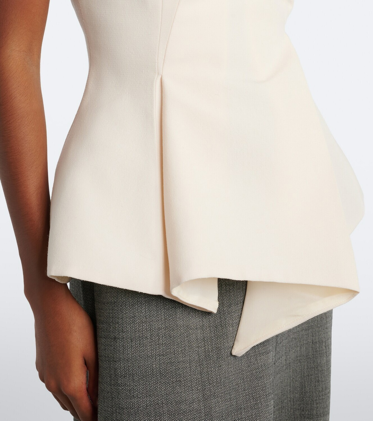 Magda Butrym Asymmetric peplum wool-blend top