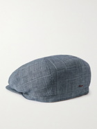 Brunello Cucinelli - Prince of Wales Checked Woven Flat Cap - Blue