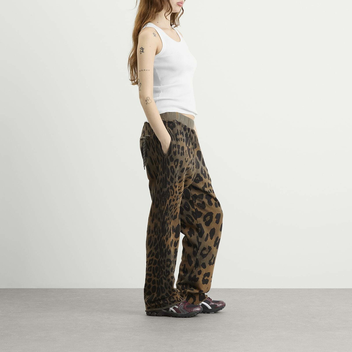 Aries Women's Leopard Tie Dye Straight Sweatpant in Multi