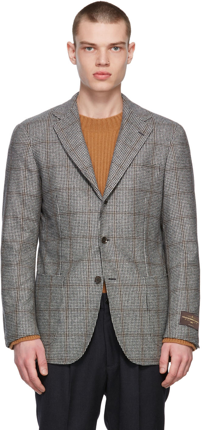 Ring Jacket Black & White Houndstooth Blazer