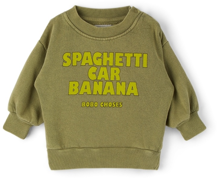 Photo: Bobo Choses Baby Khaki 'Spaghetti Car Banana' Sweatshirt