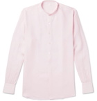 Anderson & Sheppard - Grandad-Collar Linen Half-Placket Shirt - Pink