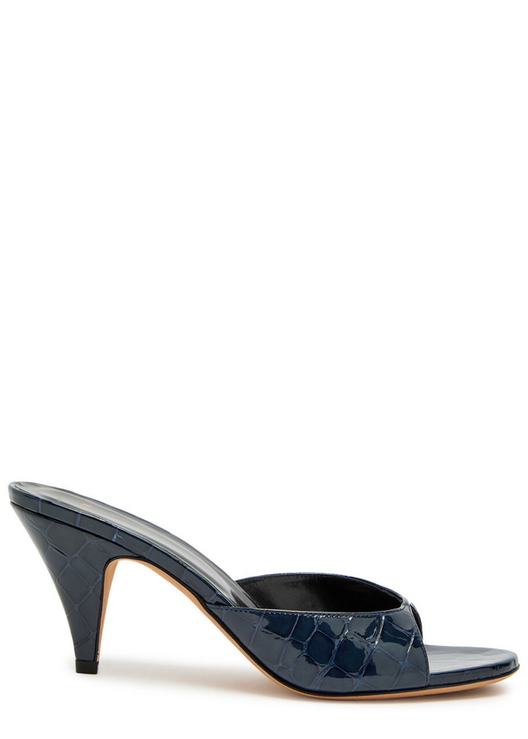 Photo: Jude Haze 85 Crocodile-embossed Leather Sandals Blue