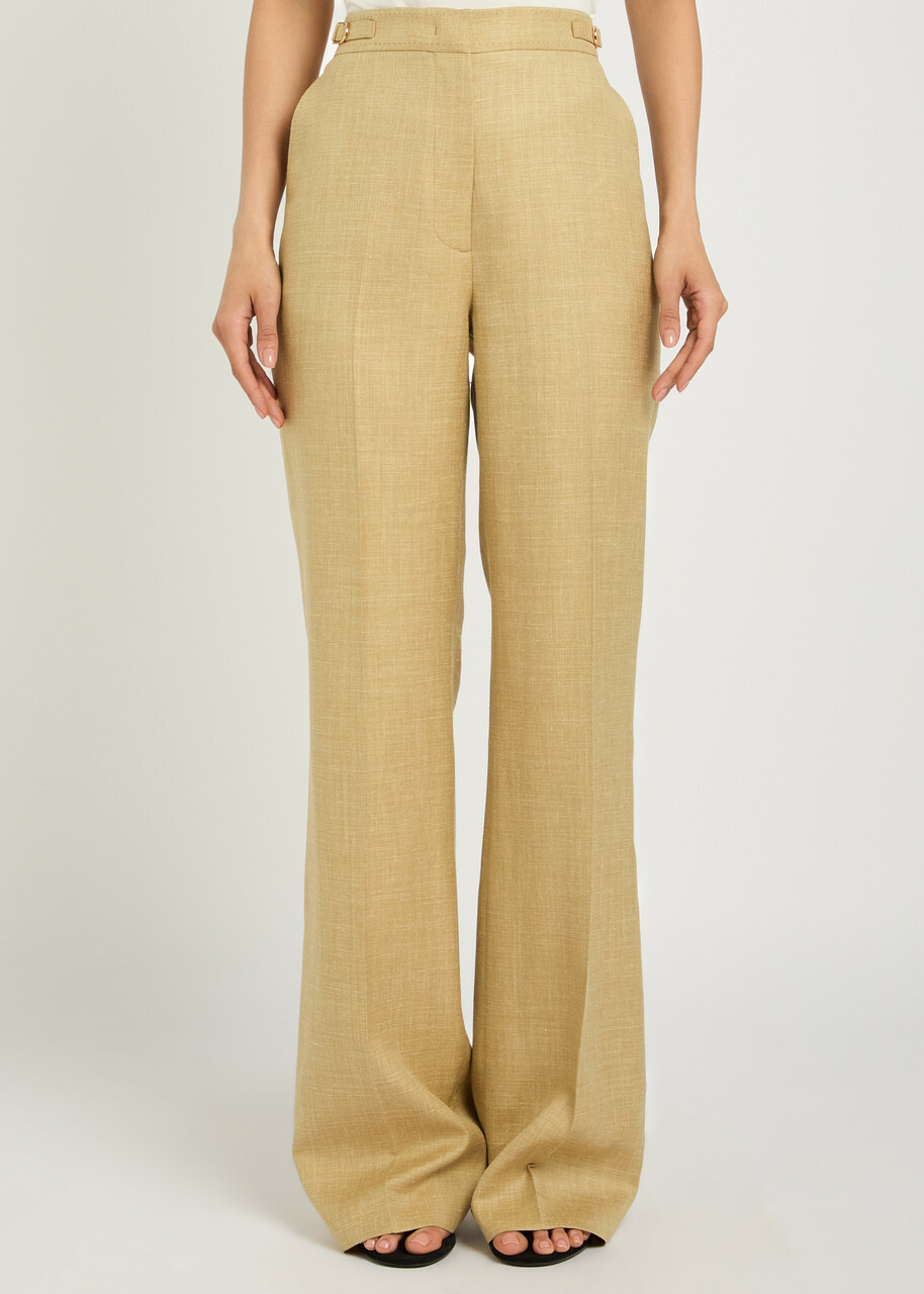 Gabriela Hearst Vesta Straight-leg Trousers Beige