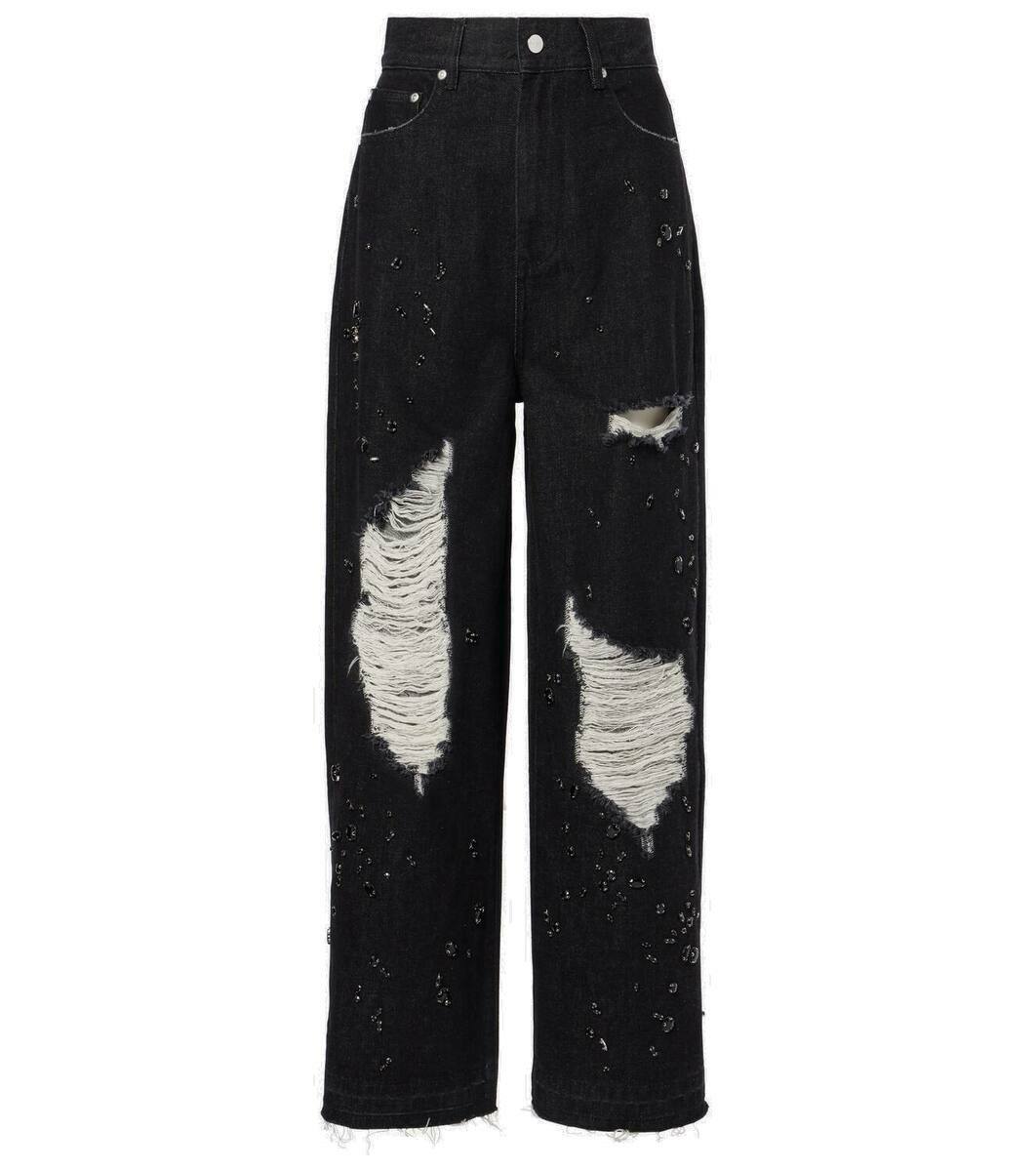 Xu Zhi Rhinestone-embellished wide-leg jeans Xu Zhi