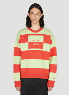 Acne Studios - Face Logo Striped Sweater in Red