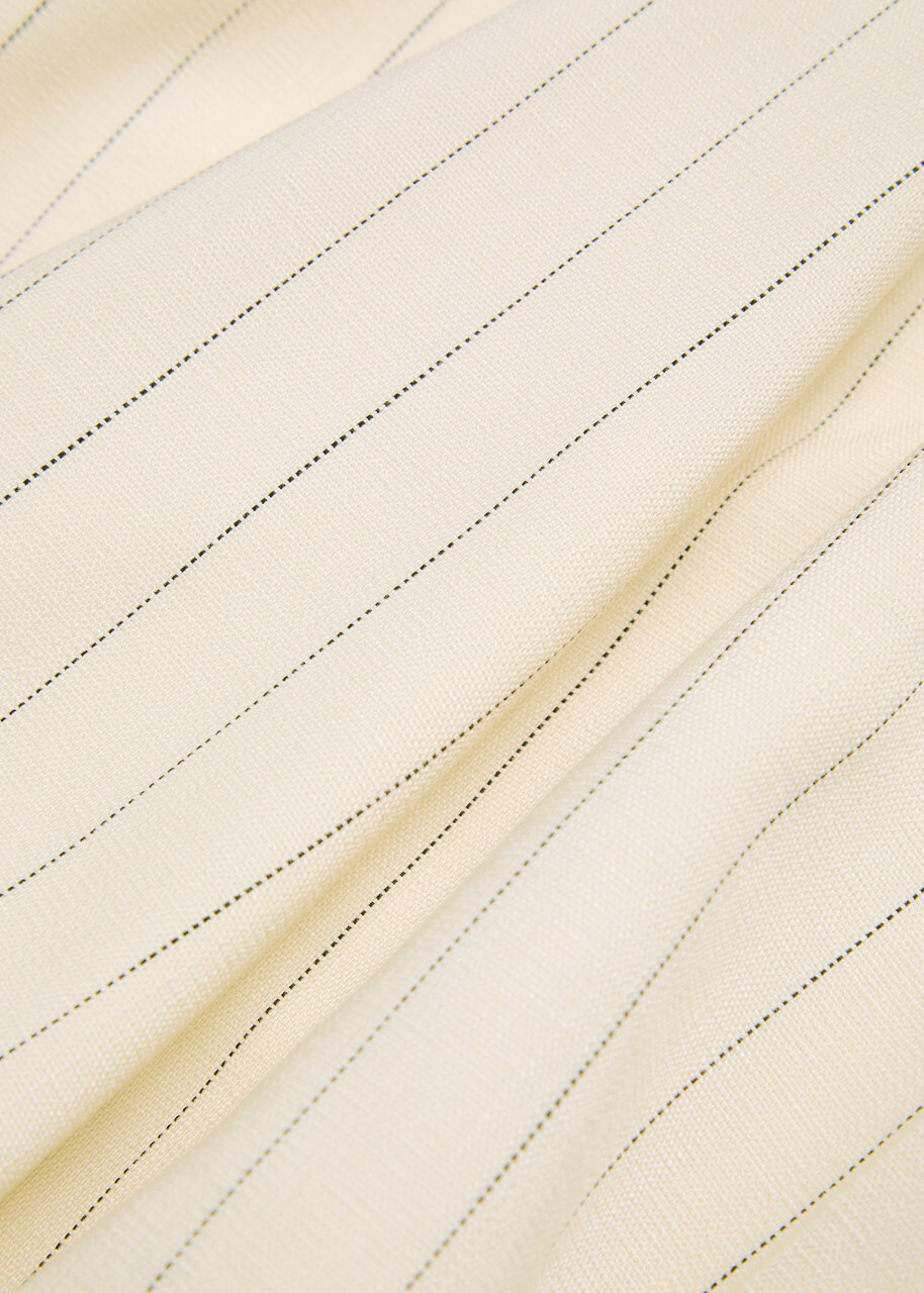 Anine Bing Lou Pinstriped Wide-leg Trousers Cream