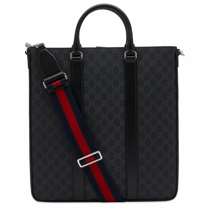 Photo: Gucci Men's GG Leather Tote Bag in Black 