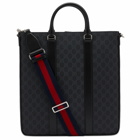 Gucci Men's GG Leather Tote Bag in Black 