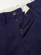 Beams Plus - Straight-Leg Herringbone Cotton Trousers - Blue