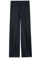 Vince Colette Wide-leg Satin Trousers Navy