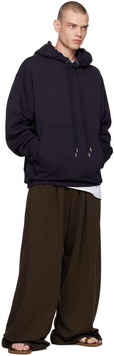Dries Van Noten Navy Loose Fit Hoodie