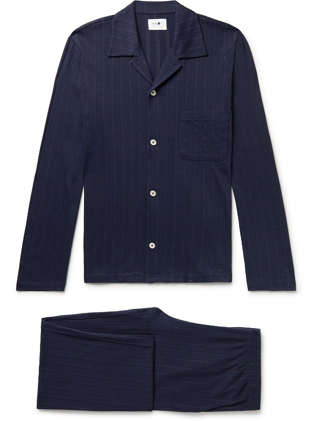 Photo: NN07 - Sleepwell Striped Cotton Pyjama Set - Blue