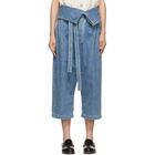 Loewe Blue Belted Pleated Jeans