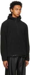 RAINS Black Fleece Pull-Over Hooded Jacket