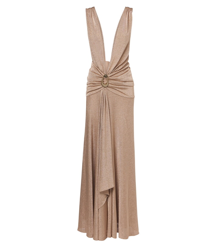 Photo: Christopher Esber Embellished gathered jersey lamé gown