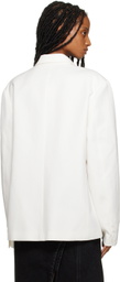 Pushbutton White Zip Jacket