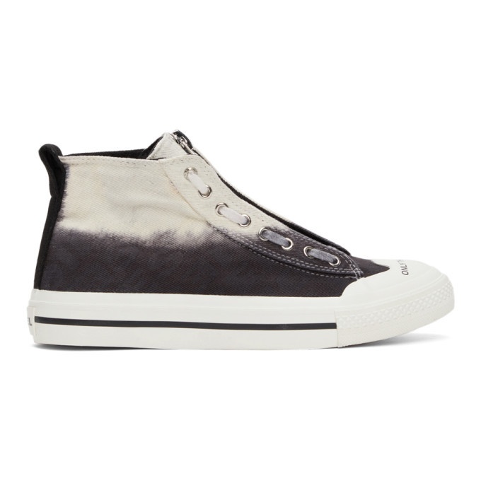 Photo: Diesel Black and Off-White S-Astico Mzip Sneakers