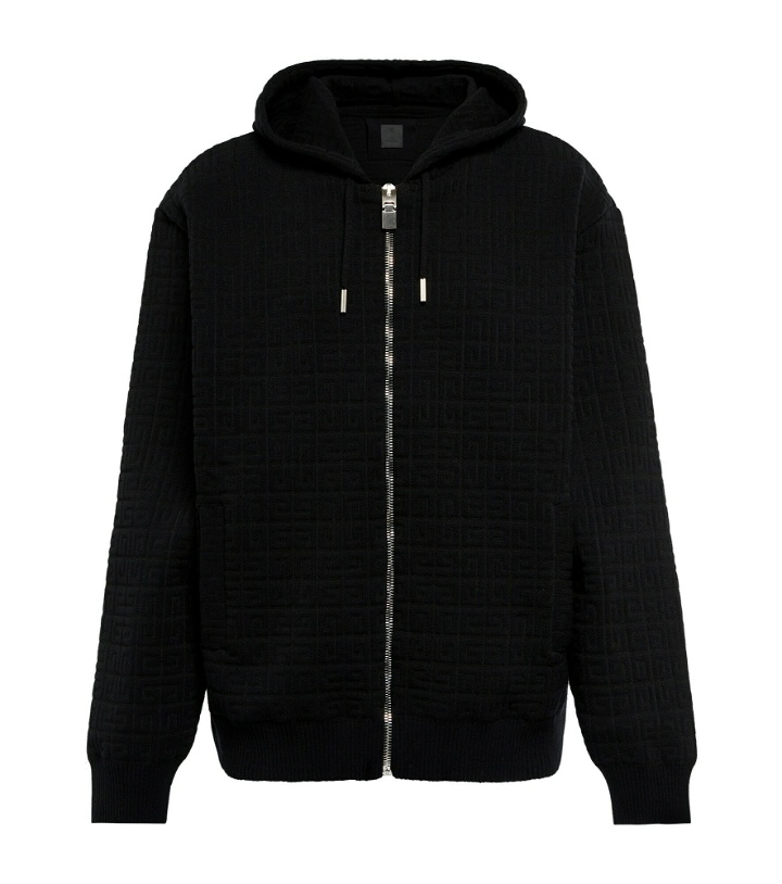 Photo: Givenchy - 4G jacquard wool-blend zip-up hoodie