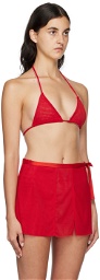 Kathryn Bowen Red and Pink Double Mesh Bra