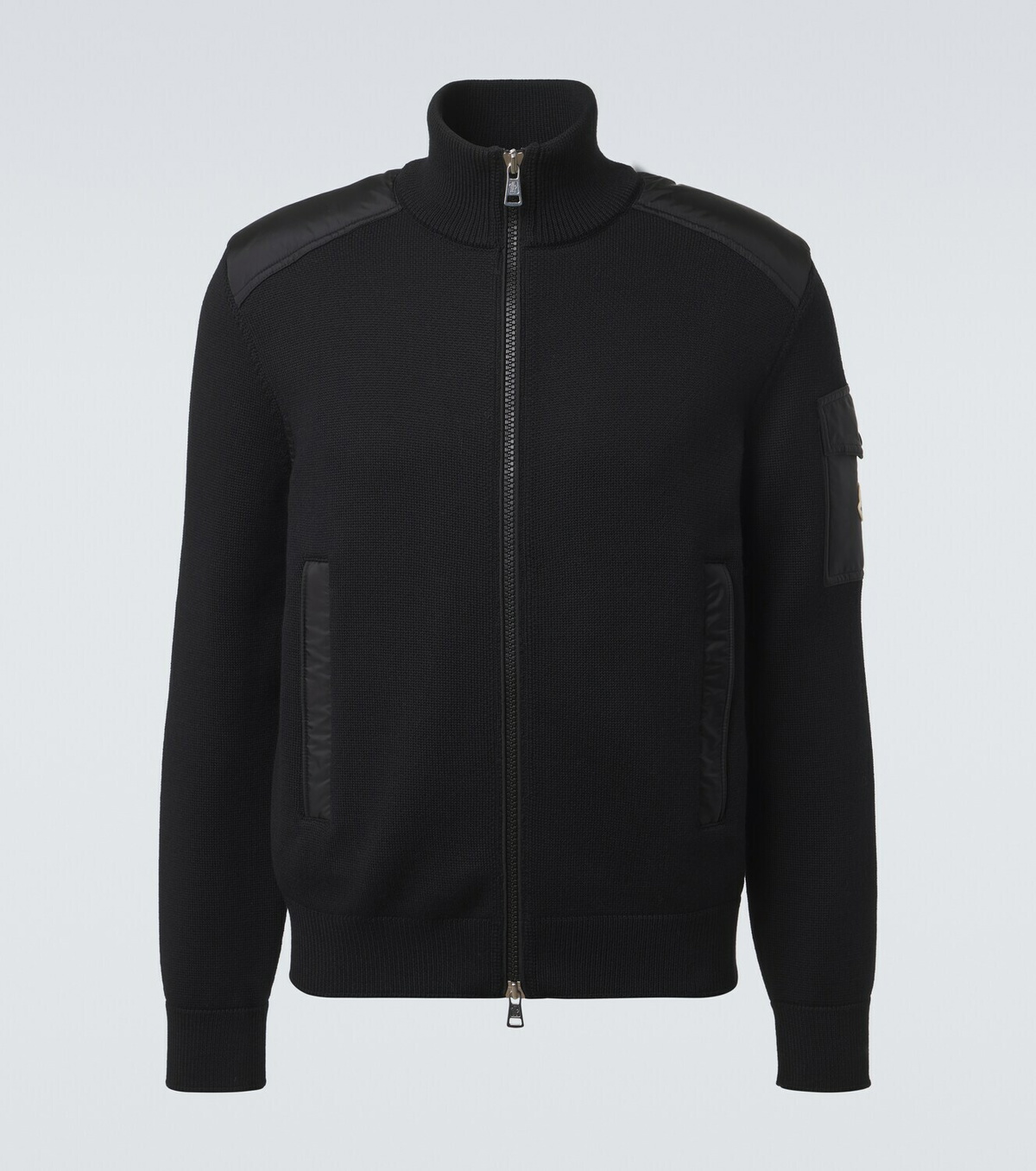 Moncler Tricot down-paneled virgin wool cardigan