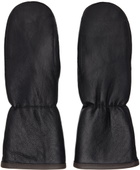 Yves Salomon Black Curly Merino Mittens