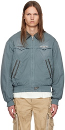 C2H4 Blue Mechanist Quilted Jacket