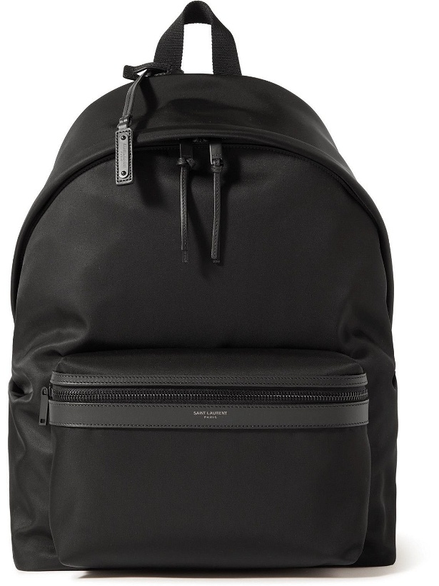 Photo: SAINT LAURENT - Leather-Trimmed Shell Backpack