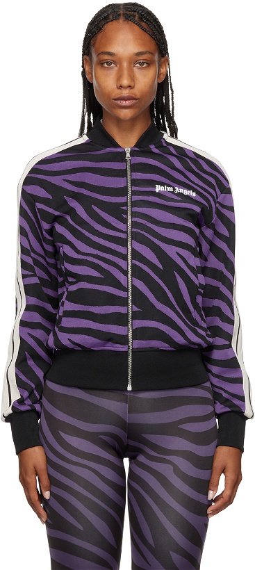 Photo: Palm Angels Black & Purple Zebra Sweater