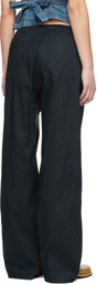rag & bone Navy Logan Linen-Blend Beach Lounge Pants