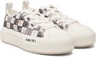 AMIRI White & Gray Checkered Court Low Sneakers