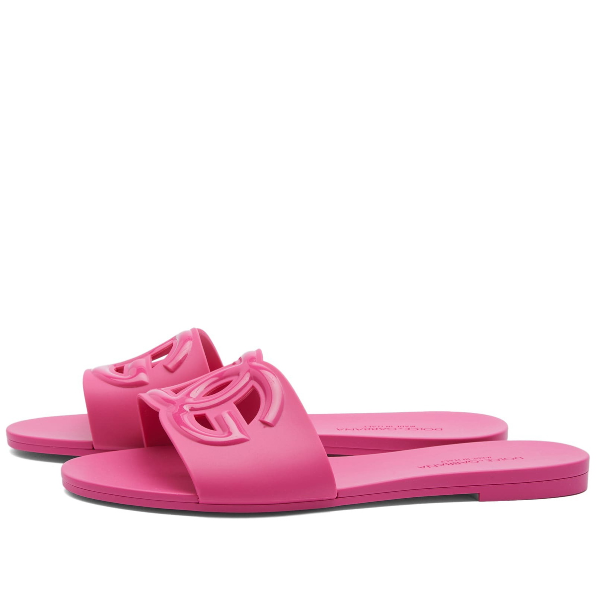 Dolce & Gabbana Women's Logo Slide Sandal in Fuxia Dolce & Gabbana