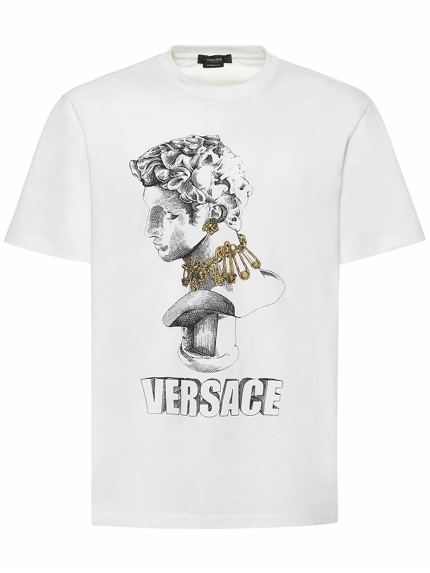 Photo: VERSACE - Sculpture Print Cotton Jersey T-shirt