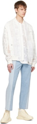 Feng Chen Wang White Lace Bomber Jacket