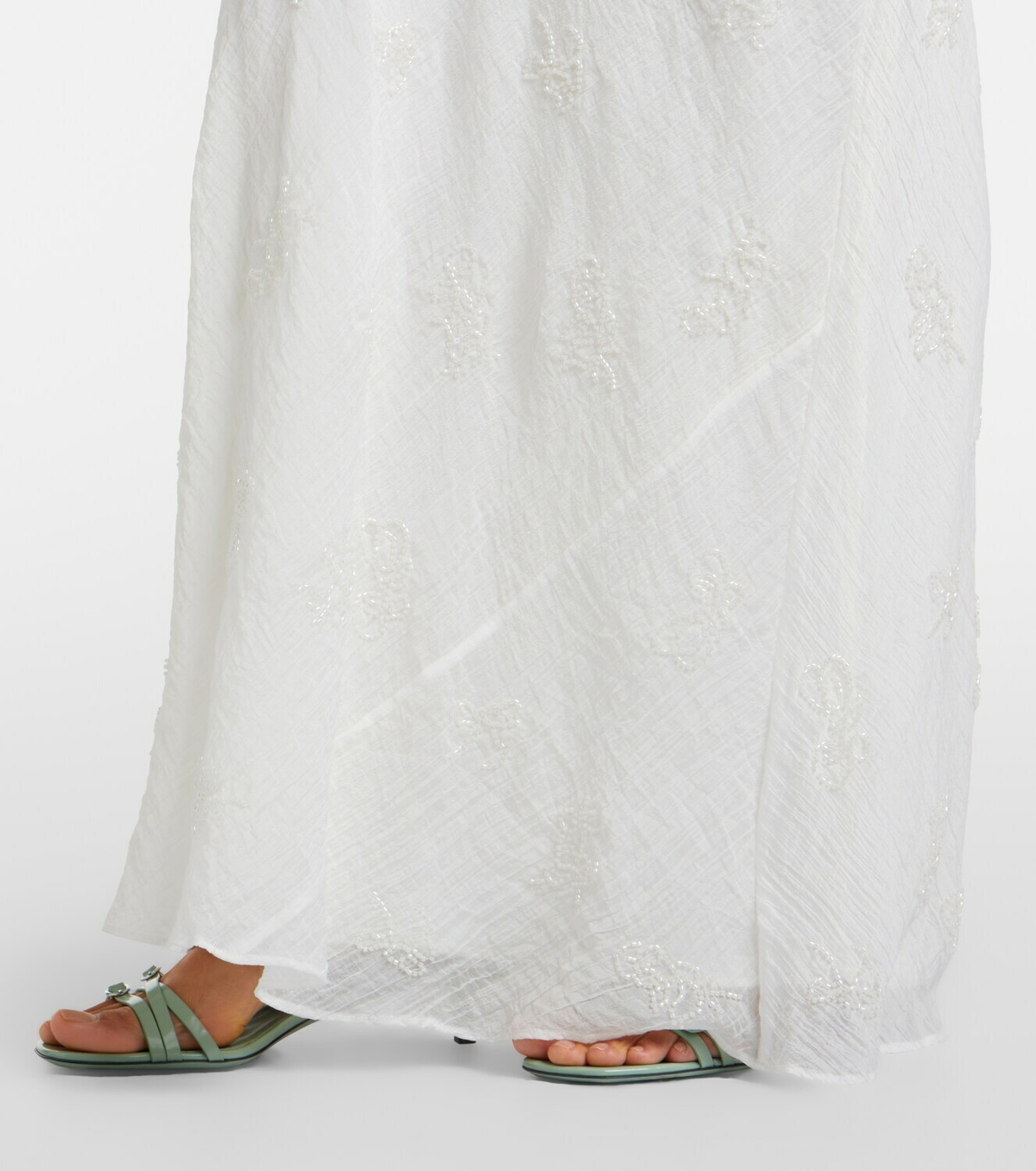 Staud Roselle beaded halterneck organza maxi dress