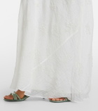 Staud Roselle beaded halterneck organza maxi dress