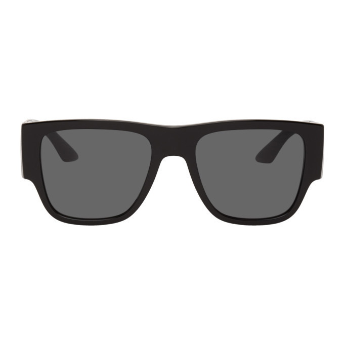Photo: Versace Black Greca Rectangular Sunglasses