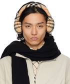 Burberry Beige Check Wool Earmuffs