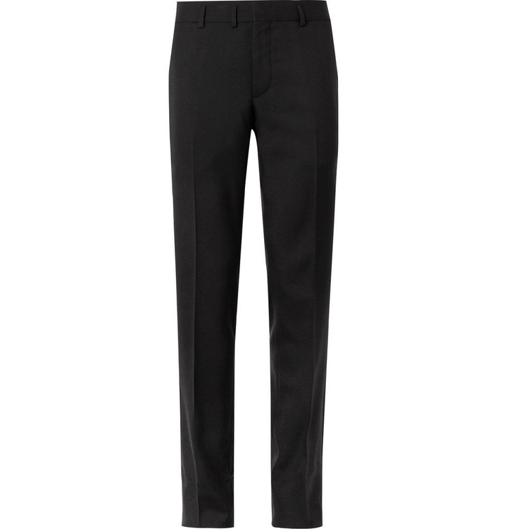 Photo: SAINT LAURENT - Slim-Fit Virgin Wool-Gabardine Trousers - Black