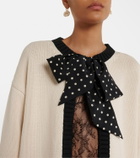 Valentino Bow-detail cotton-blend cardigan
