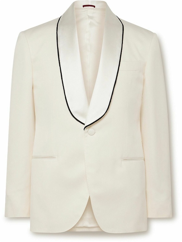 Photo: Brunello Cucinelli - Satin-Trimmed Silk-Twill Tuxedo Jacket - Neutrals