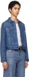 rag & bone Blue Miramar Fleece Trucker Jacket
